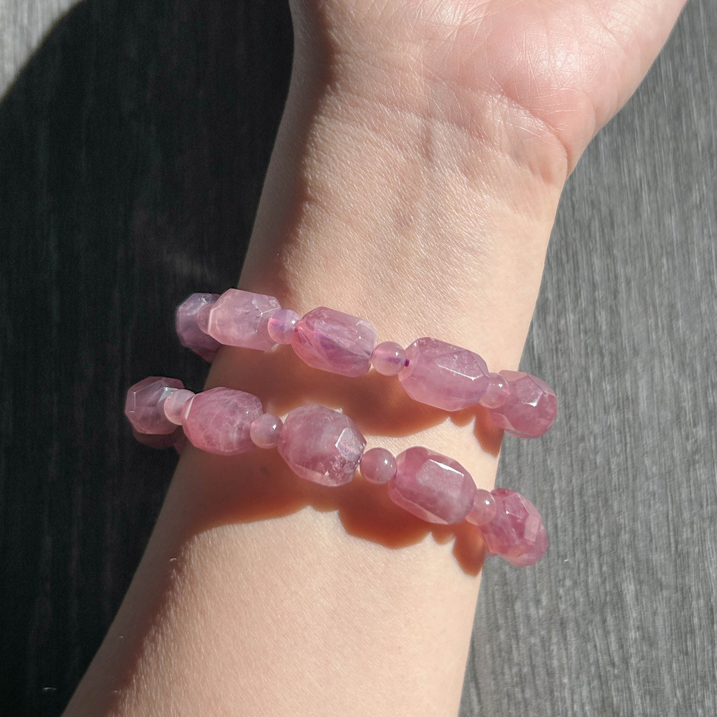 Faceted Lavender Rose Quartz Bracelet