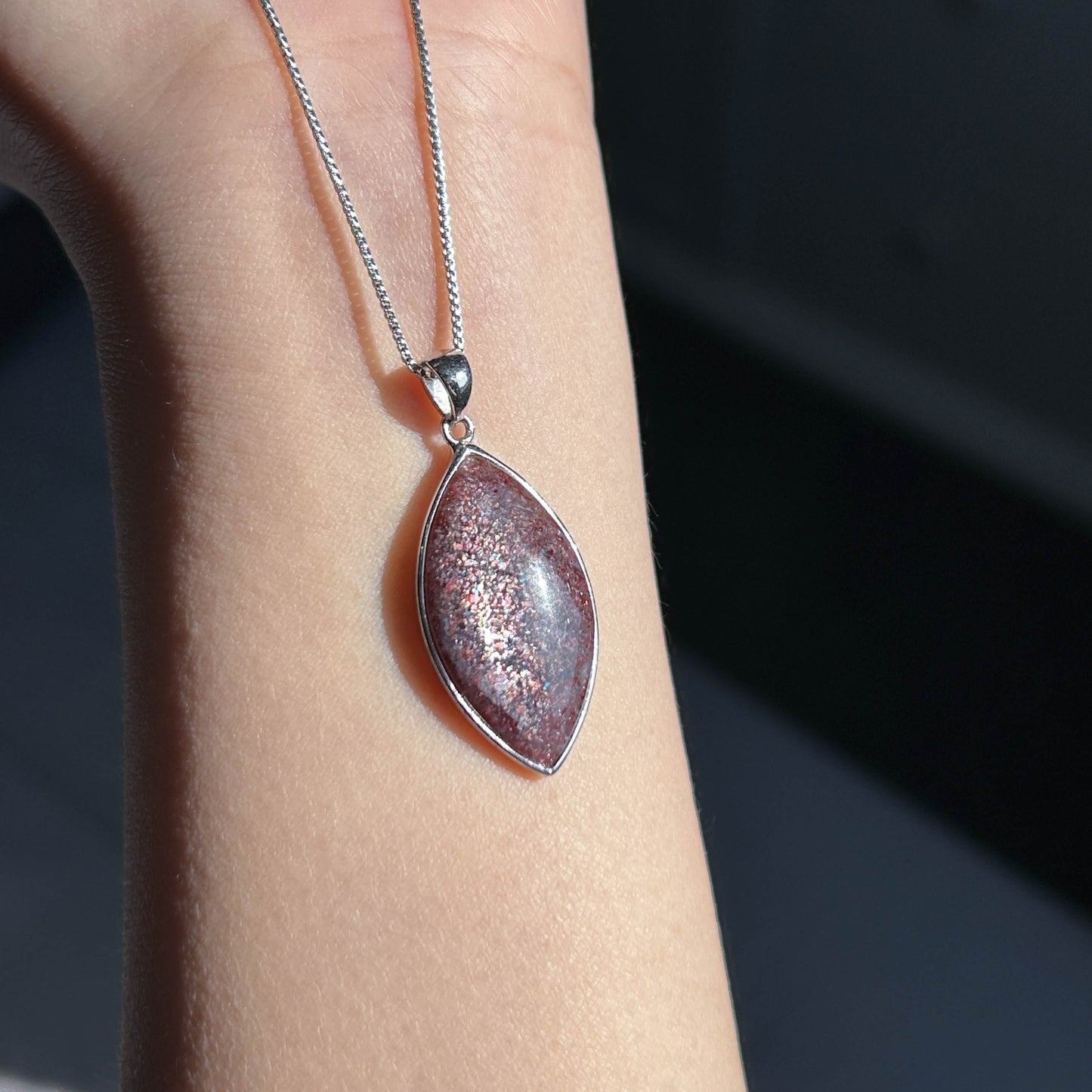 Rare Sparkling Bloodshot Iolite 925 Silver Pendant (chain excluded)