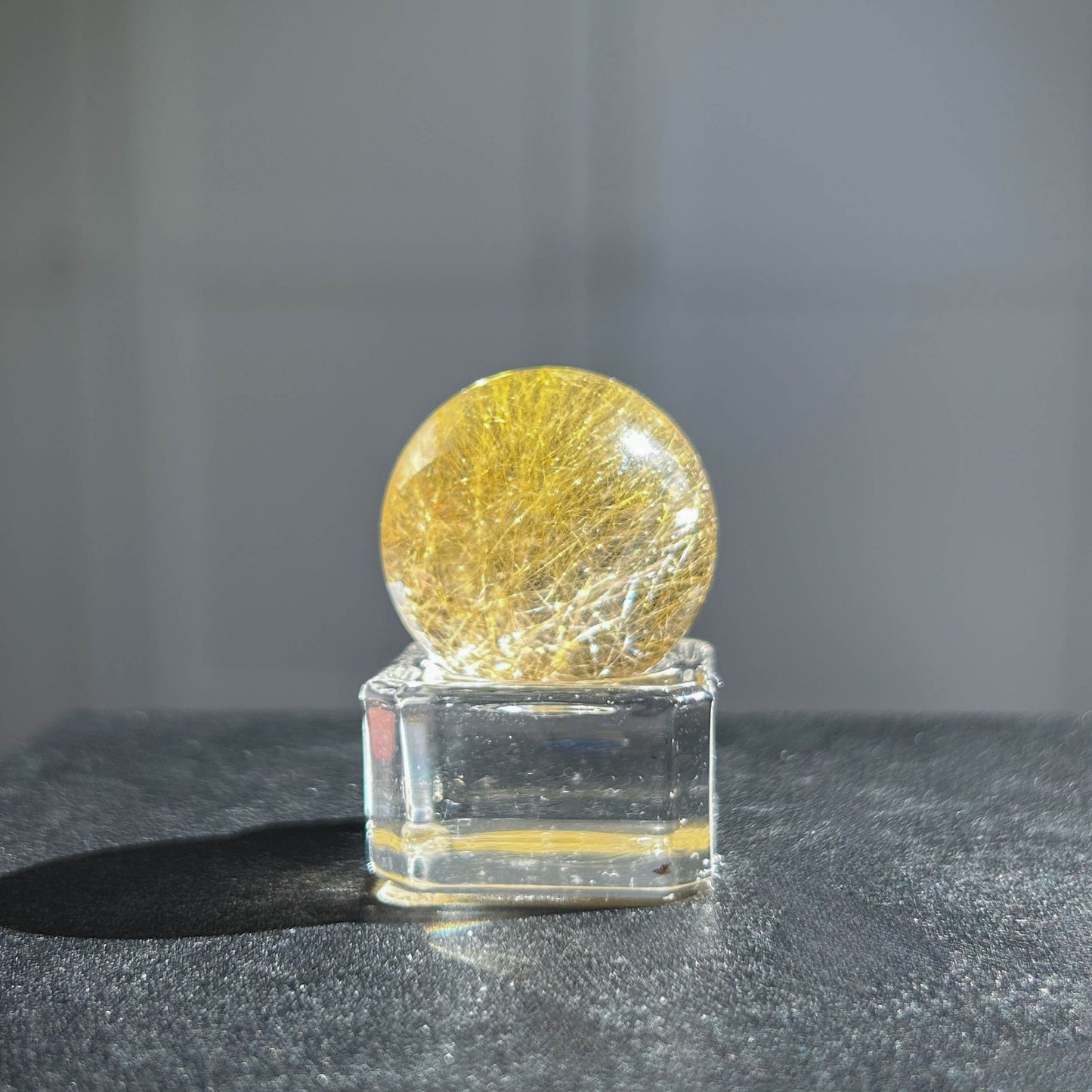 Rare Top Quality Golden Rutilated Quartz Crystal Sphere 25mm