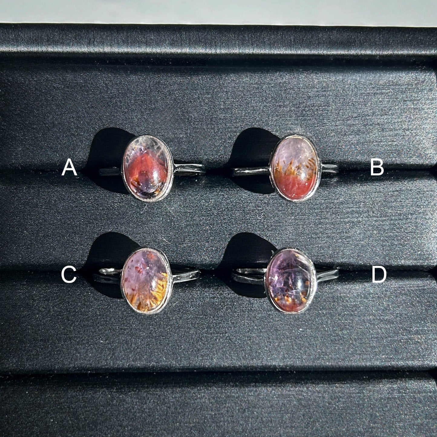 Rare Auralite Adjustable 925 Silver Ring