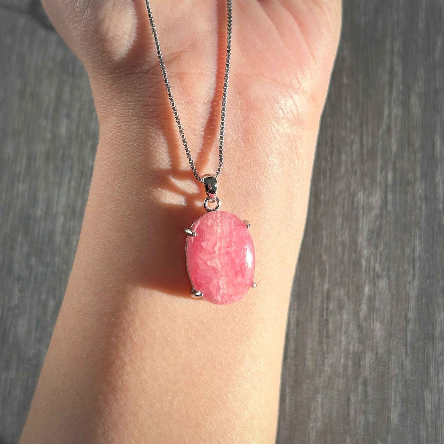 High Quality Rhodochrosite 925 Sterling Silver Pendant (chain excluded)