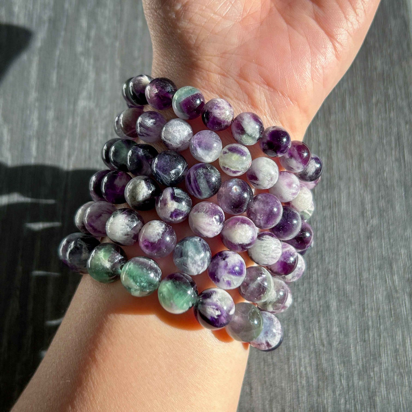 Rare Feather Fluorite Bracelet in 9 to 11MM
