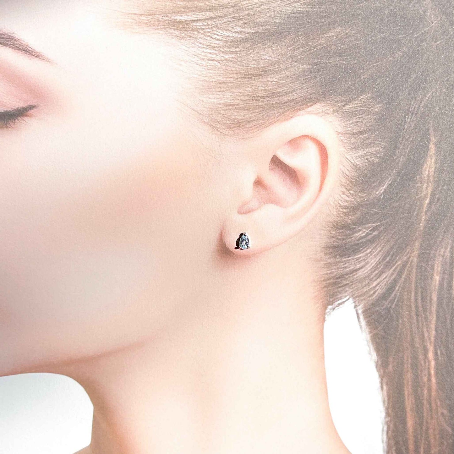 Blue Topaz 925 Sterling Silver Stud Earrings