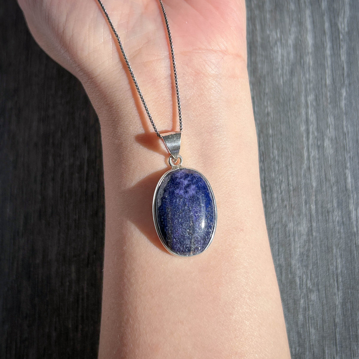 Lapis Lazuli 925 Sterling Silver Pendant (chain excluded)
