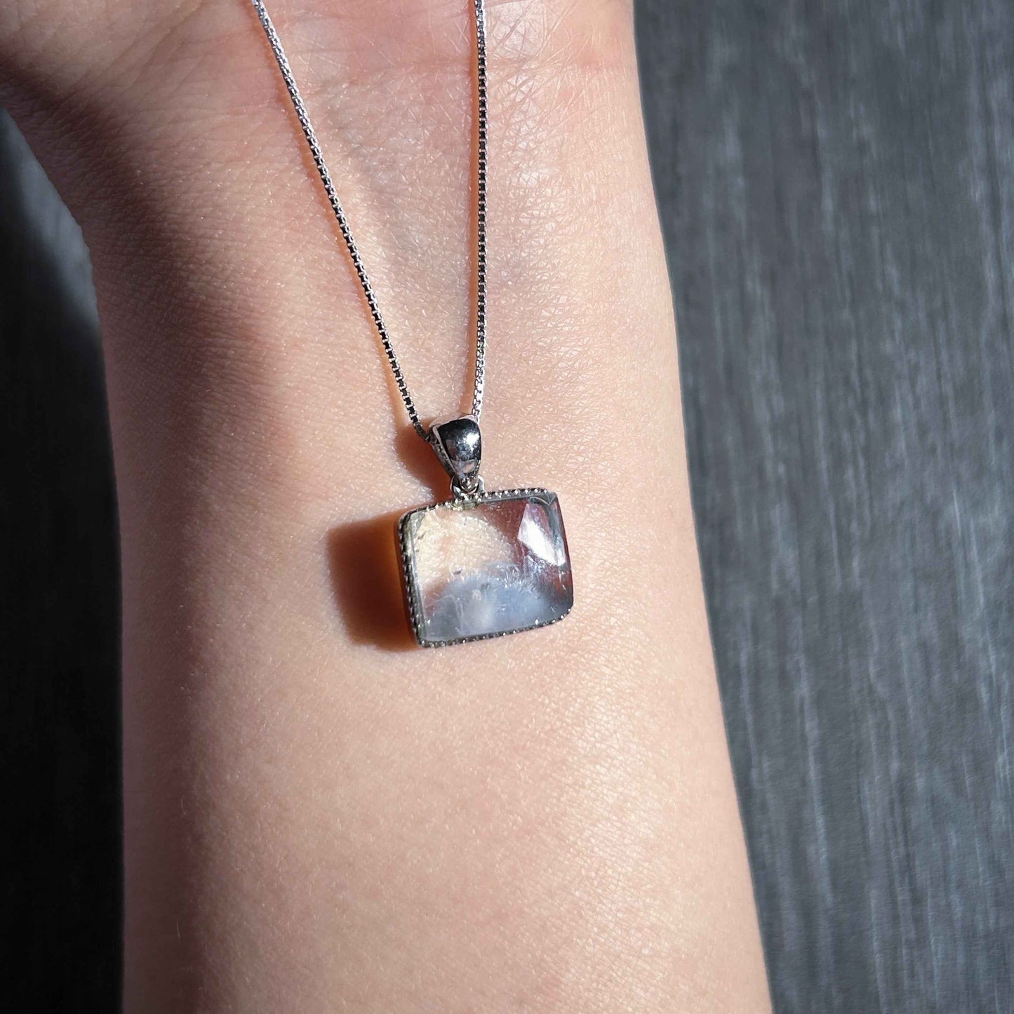 Rare Natural Dumortierite 925 Sterling Silver Small Pendant (chain excluded)