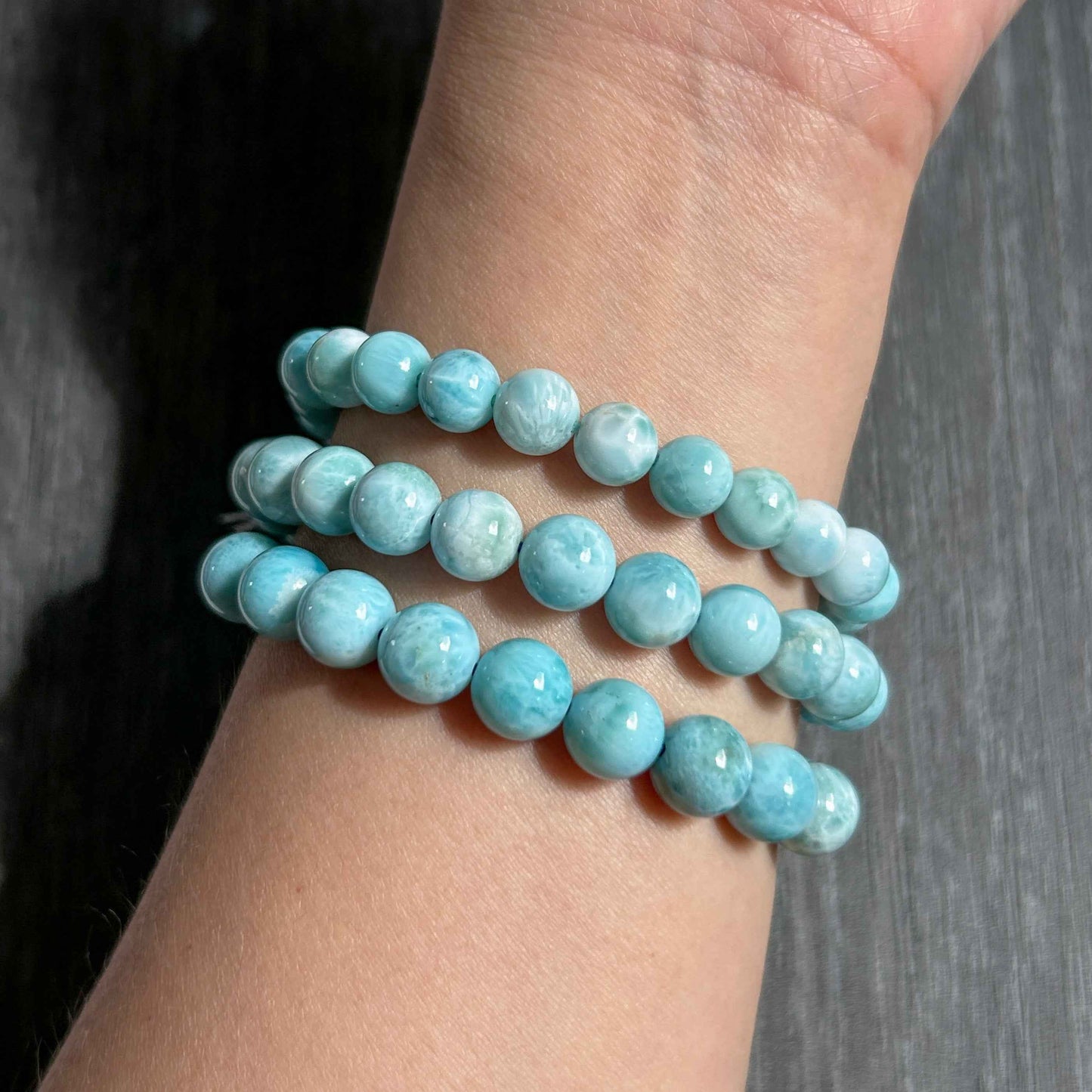 Natural Larimar Bracelet in 7 to 9MM