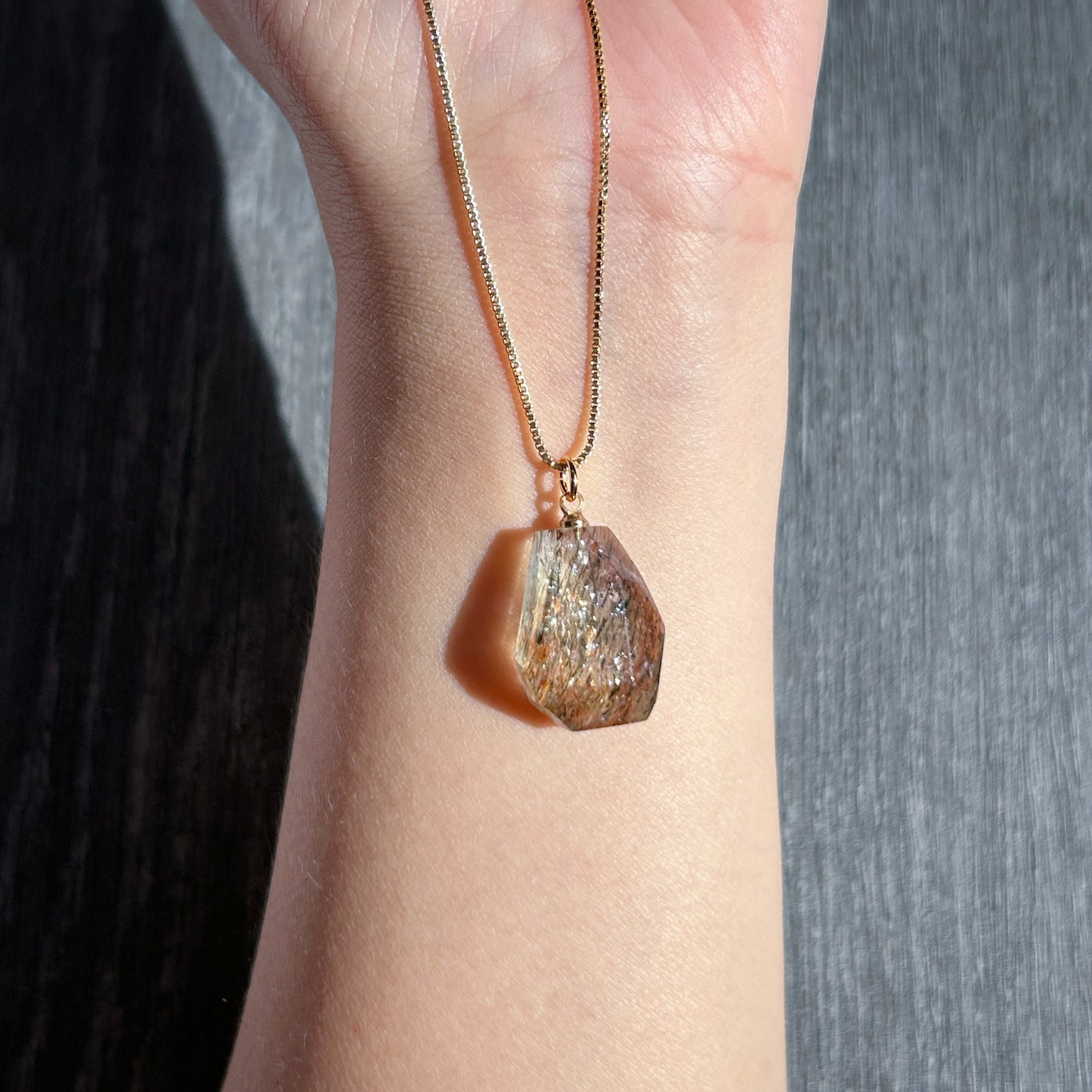 Rare High Quality Golden Black Super7 Small 14k Gold Pendant (chain included)