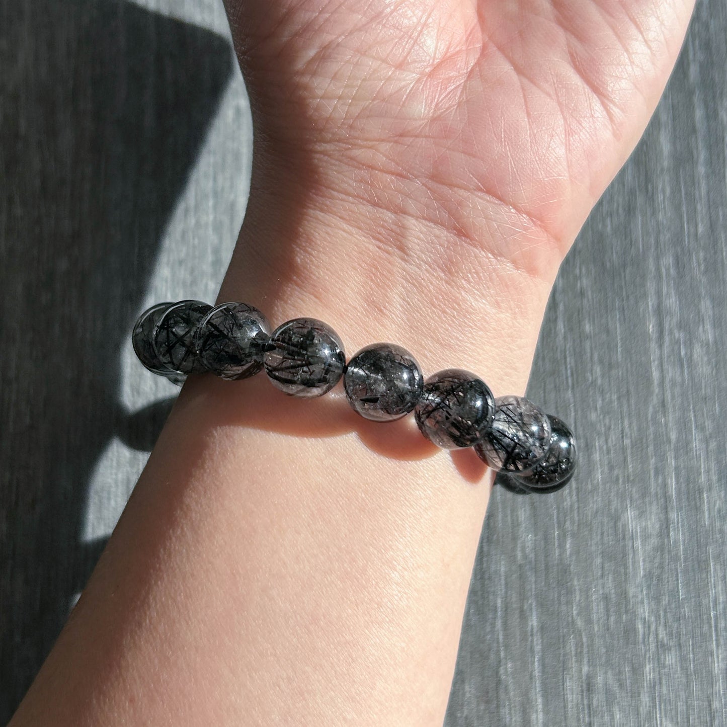 High Quality Black Rutilated Quartz Bracelet in 11MM