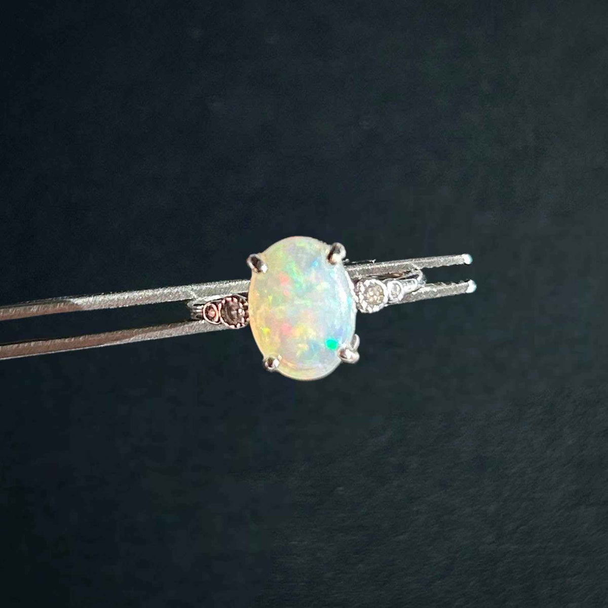 High Quality Rainbow Opal 925 Sterling Silver Adjustable Ring