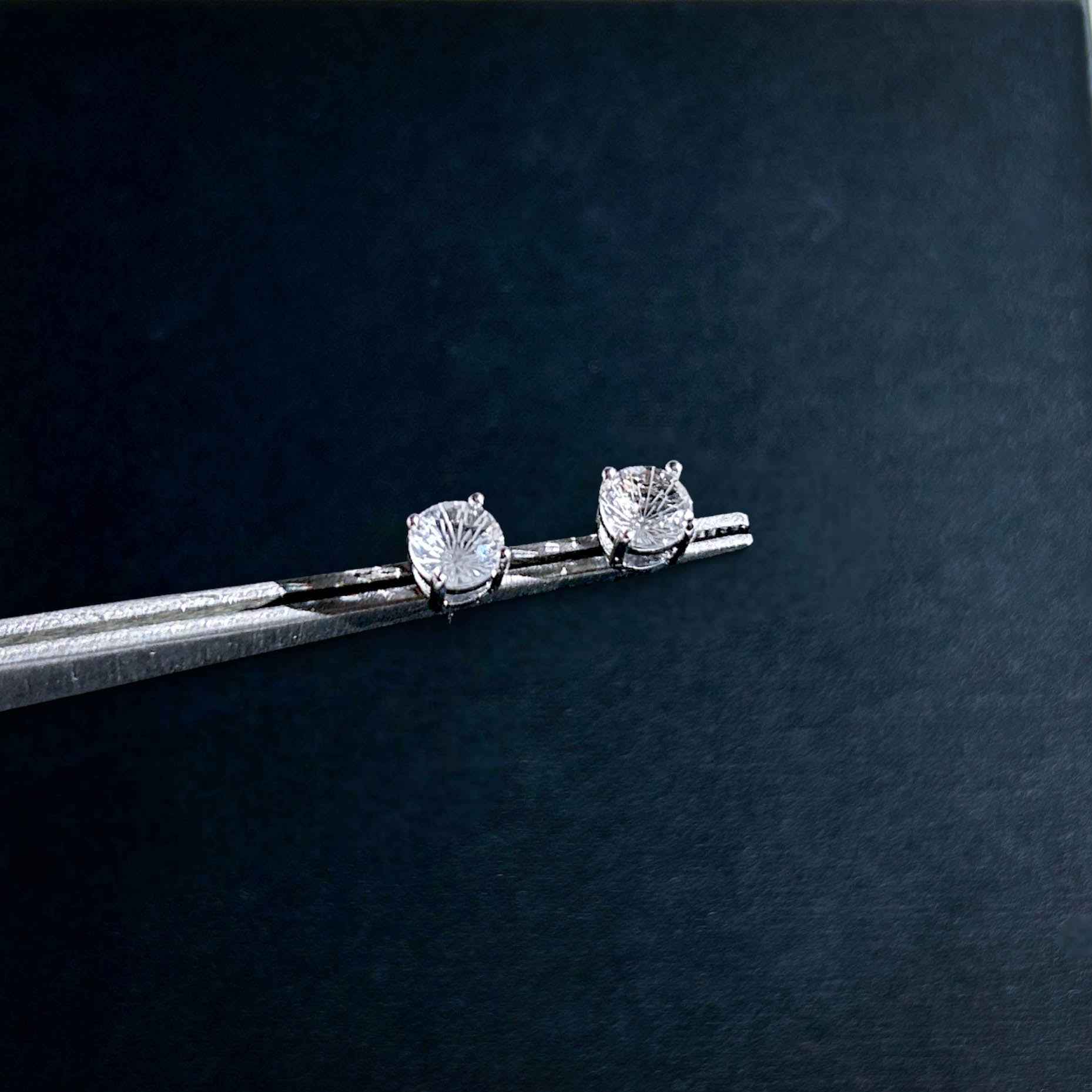 Faceted Clear Quartz Silver Stud Earrings