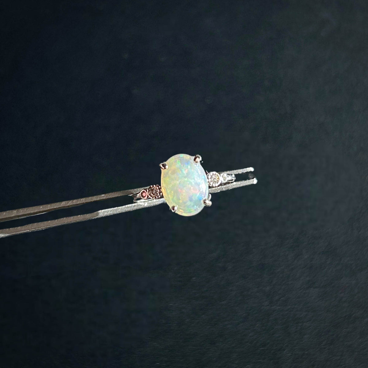High Quality Rainbow Opal 925 Sterling Silver Adjustable Ring