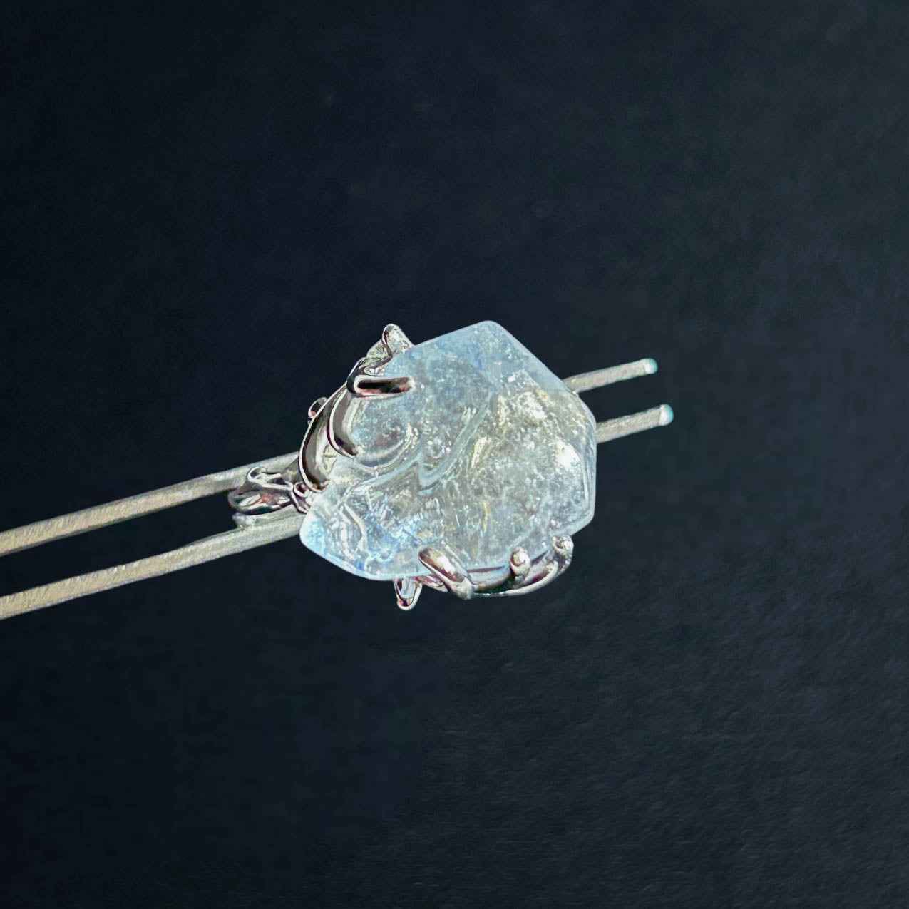 Rare High Quality Dumortierite Adjustable 925 Sterling Silver Ring