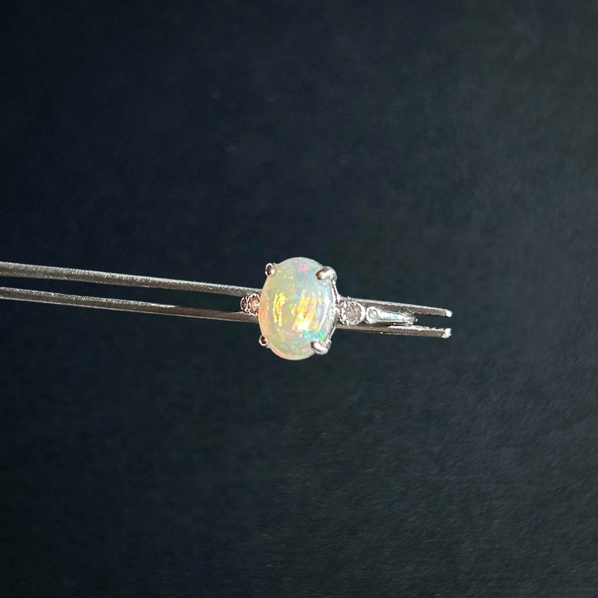 High Quality Rainbow Opal 925 Sterling Silver Adjustable Ring