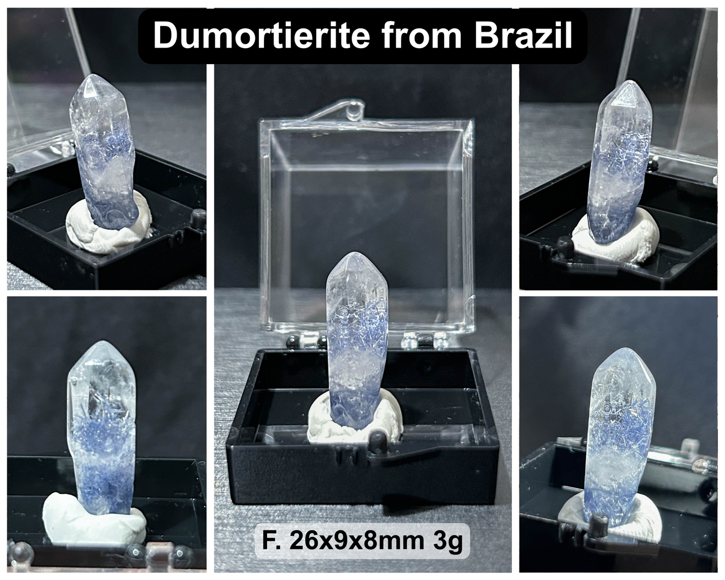 Raw Natural Crystal Mineral Specimen with Display Case