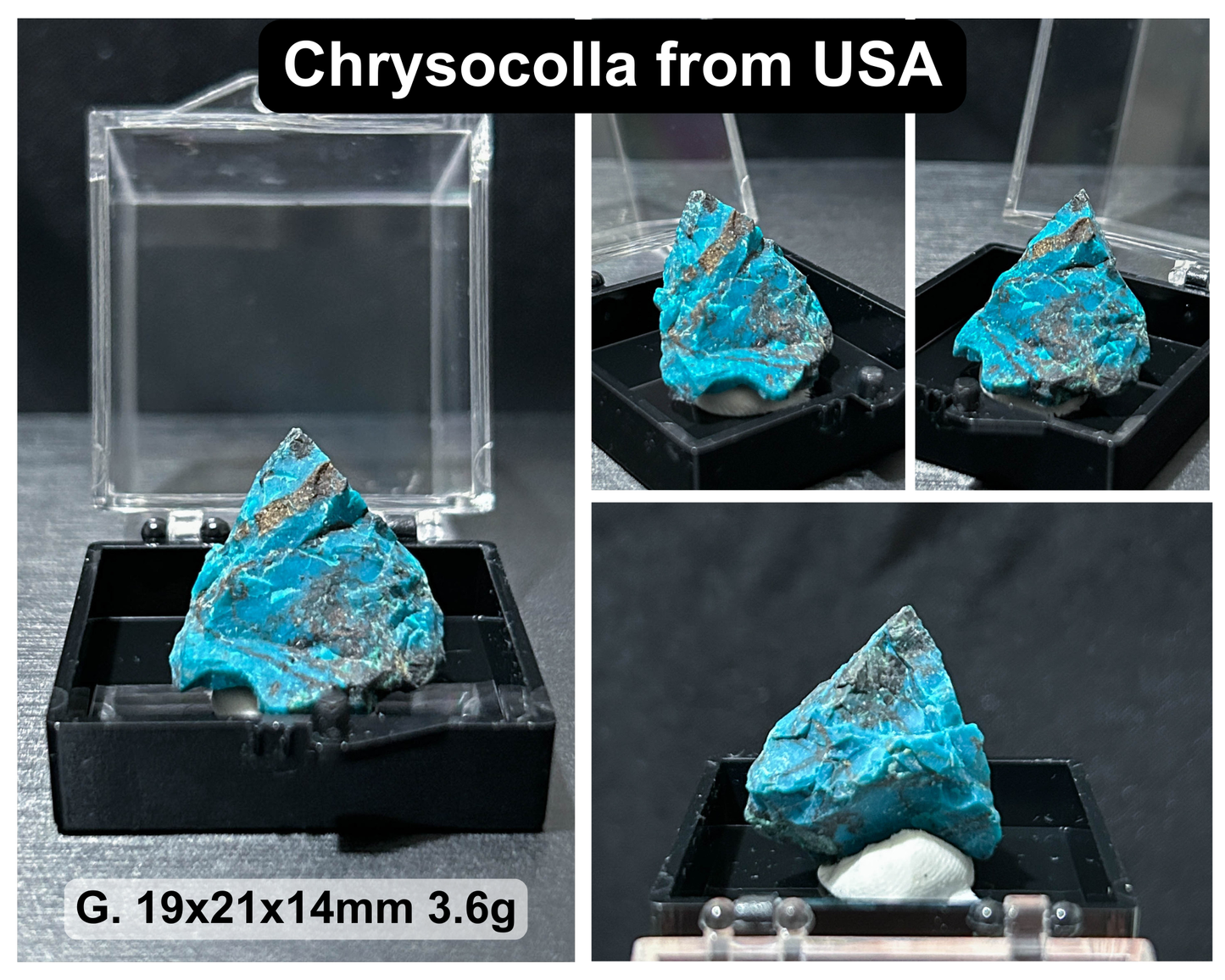 Raw Natural Crystal Mineral Specimen with Display Case