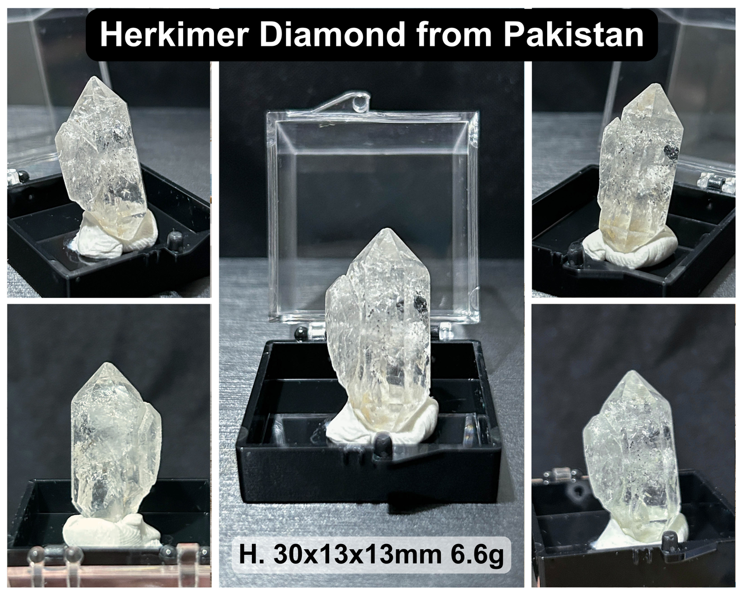 Raw Natural Crystal Mineral Specimen with Display Case