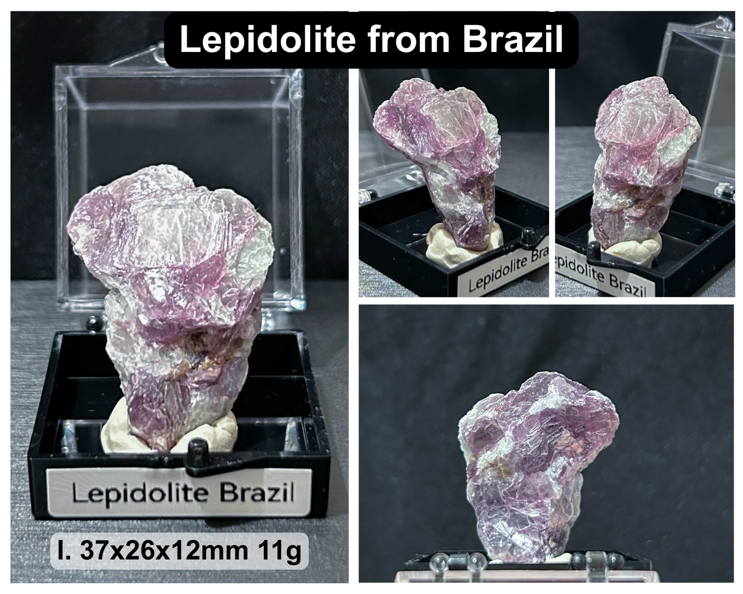 Raw Natural Crystal Mineral Specimen with Display Case