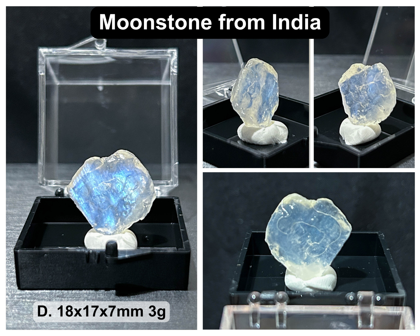 Raw Natural Crystal Mineral Specimen with Display Case