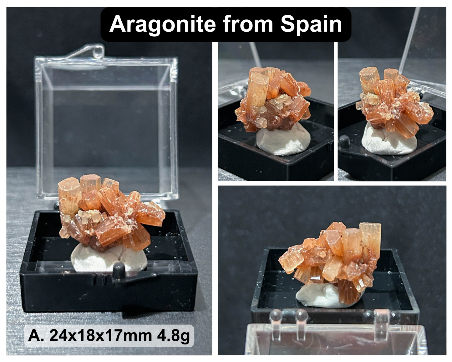 Raw Natural Crystal Mineral Specimen with Display Case