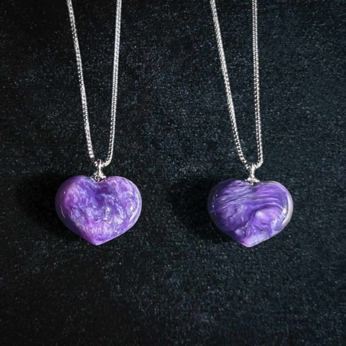 Rare High Quality Charoite Mini Silver Pendant (chain included)