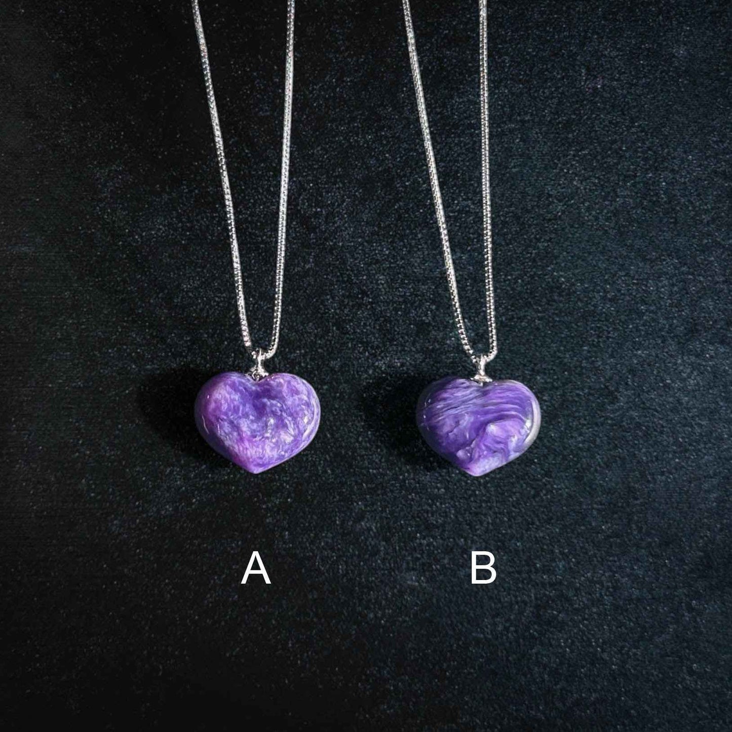 Rare High Quality Charoite Mini Silver Pendant (chain included)