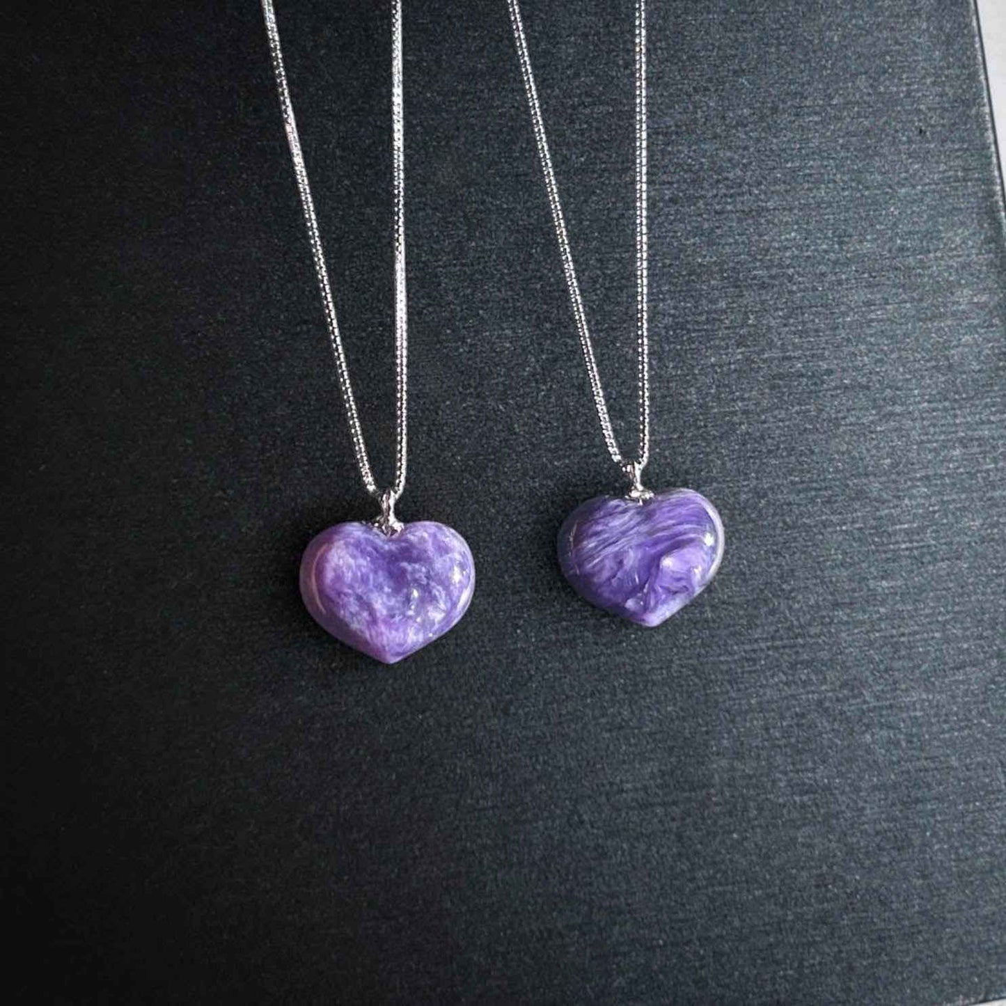 Rare High Quality Charoite Mini Silver Pendant (chain included)