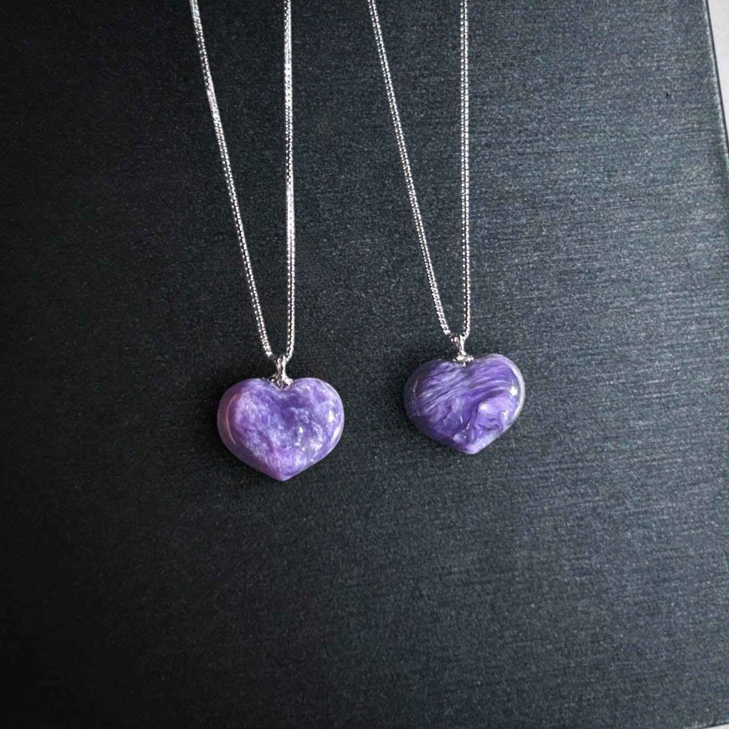 Rare High Quality Charoite Mini Silver Pendant (chain included)