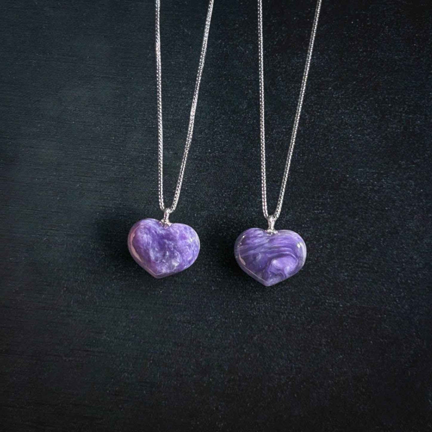 Rare High Quality Charoite Mini Silver Pendant (chain included)