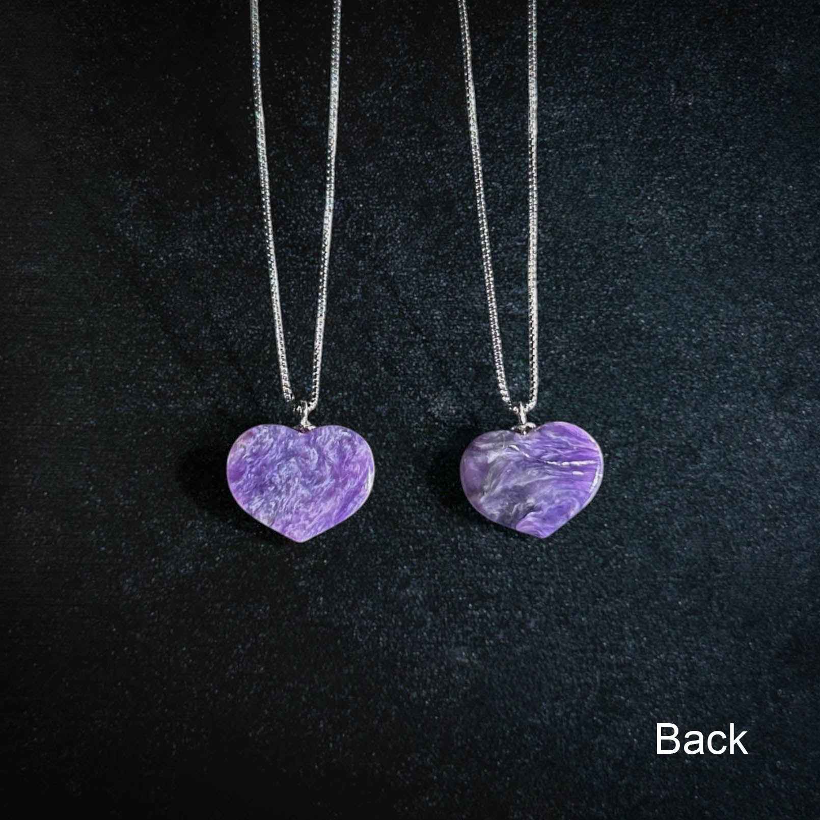 Rare High Quality Charoite Mini Silver Pendant (chain included)