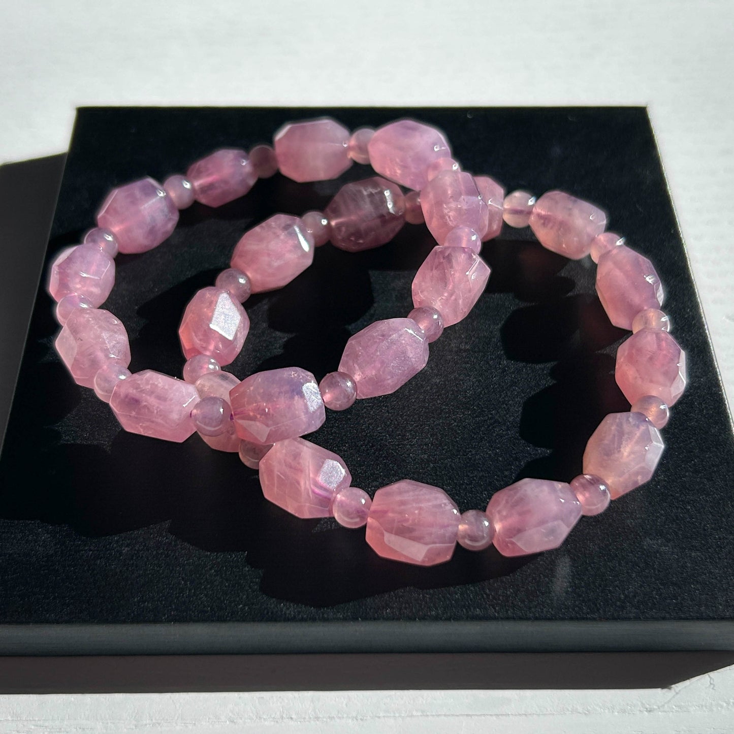 Faceted Lavender Rose Quartz Bracelet