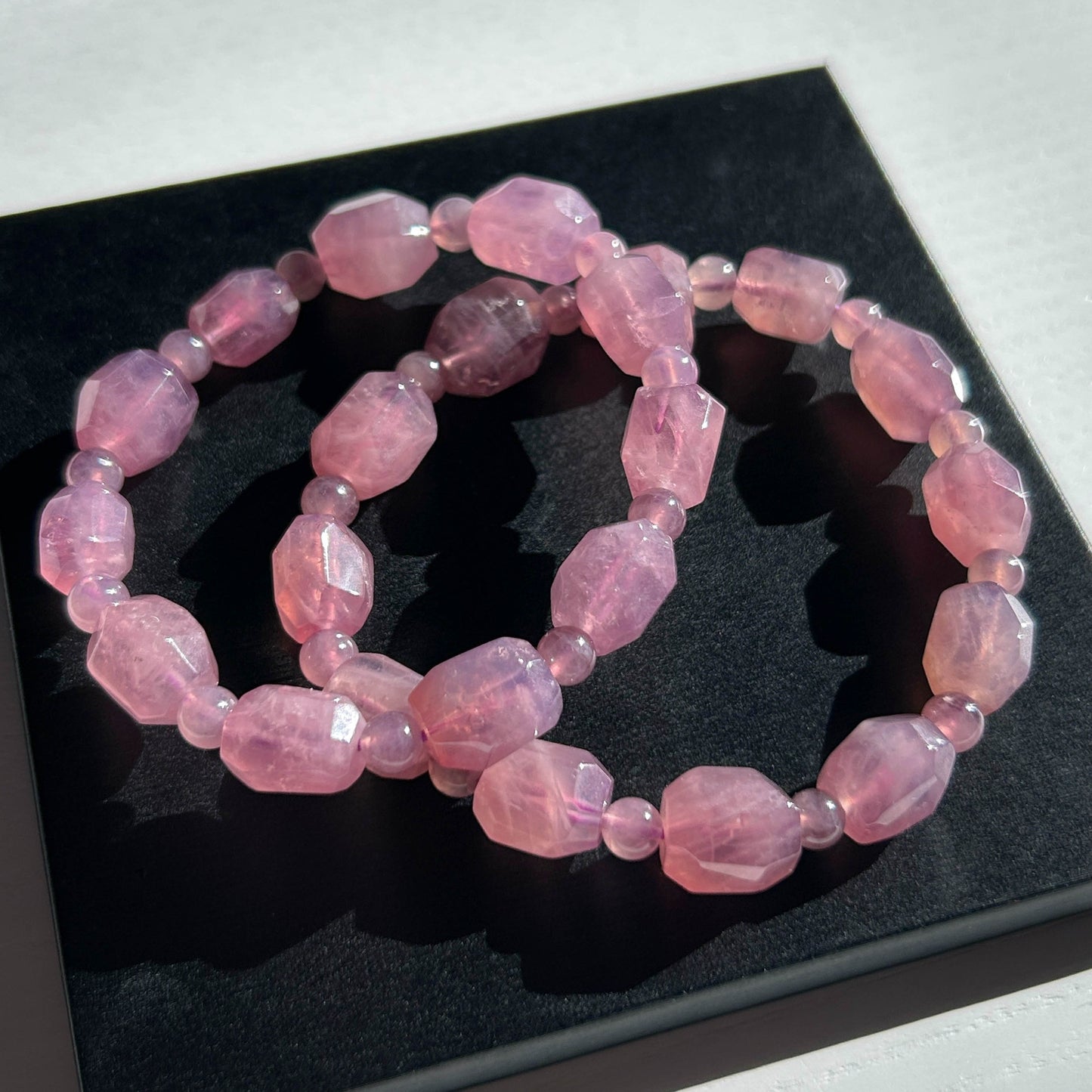 Faceted Lavender Rose Quartz Bracelet