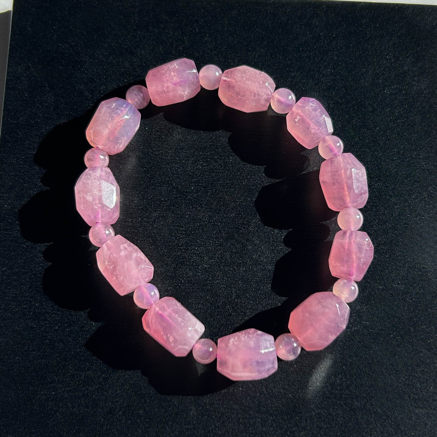 Faceted Lavender Rose Quartz Bracelet