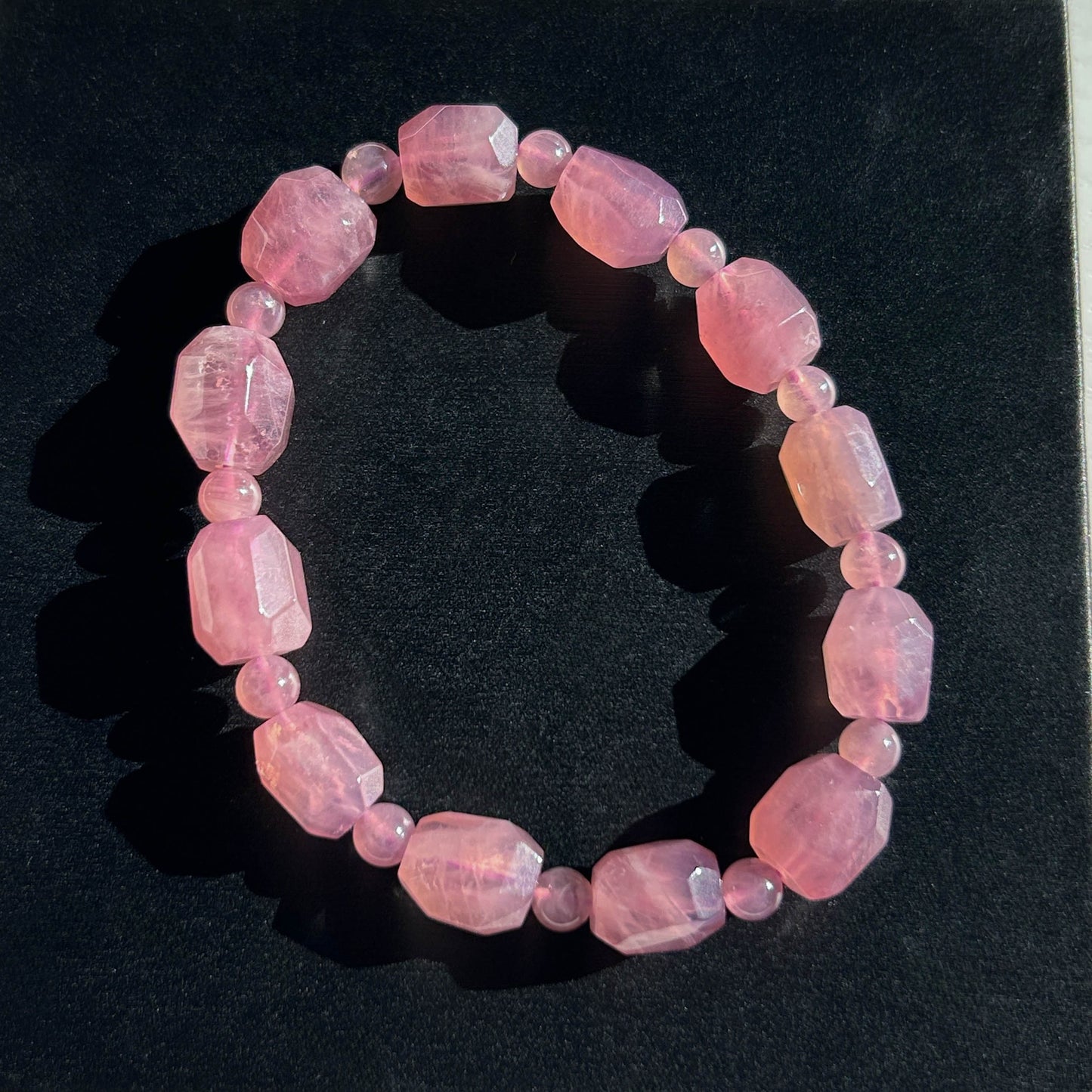 Faceted Lavender Rose Quartz Bracelet