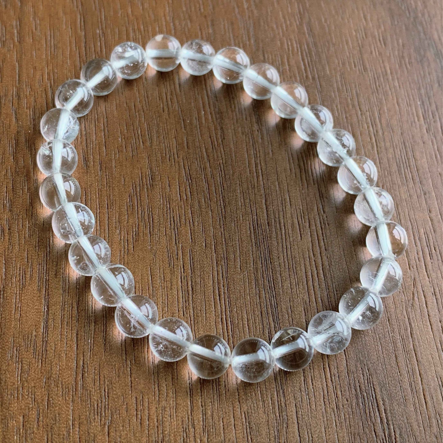 Natural Clear Quartz Bracelet in 6 to 12MM | Birthstone of April