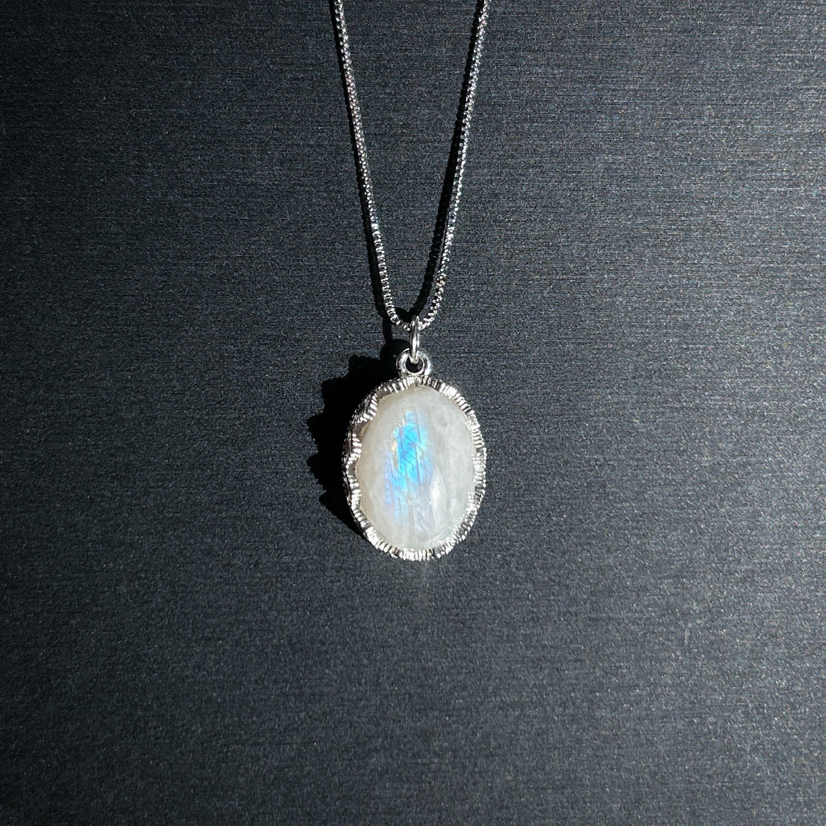 Blue Moonstone Silver Lace Pendant (chain included)