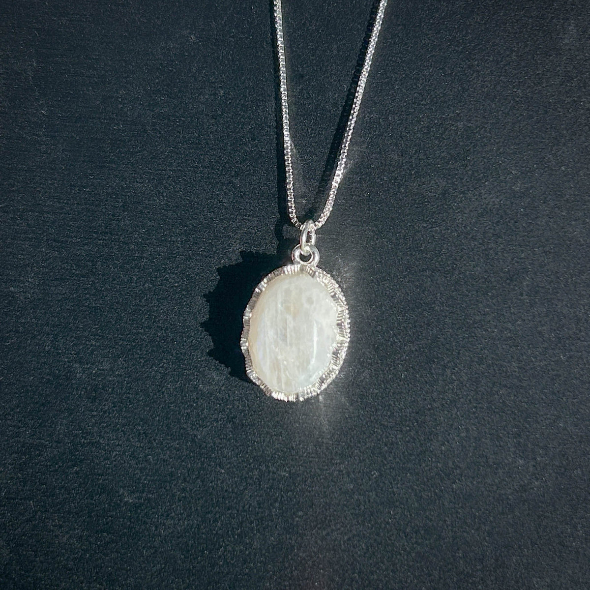 Blue Moonstone Silver Lace Pendant (chain included)