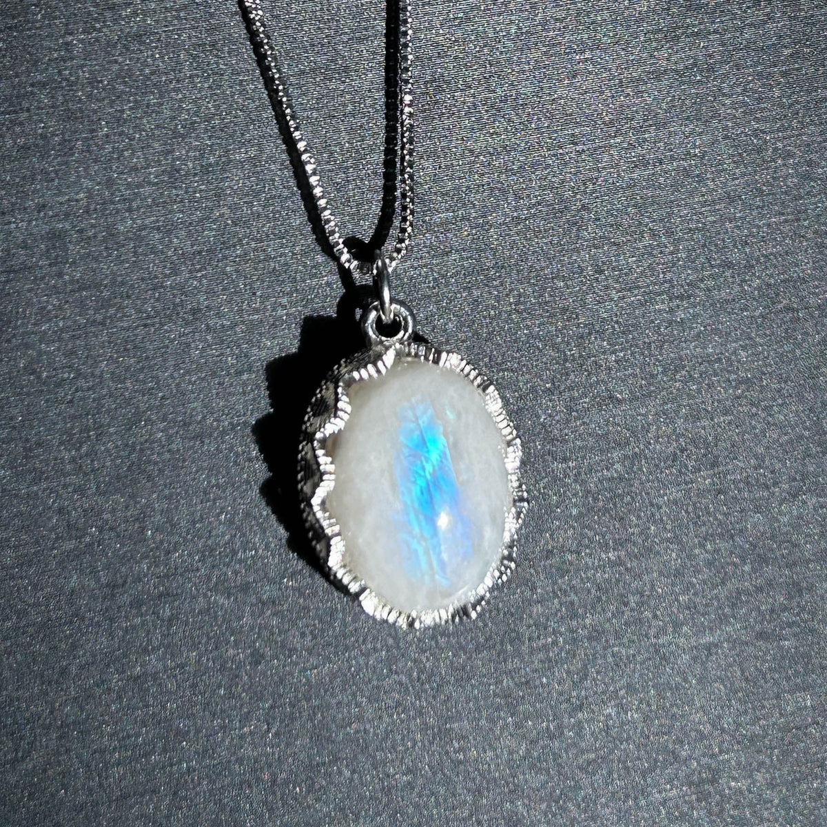 Blue Moonstone Silver Lace Pendant (chain included)