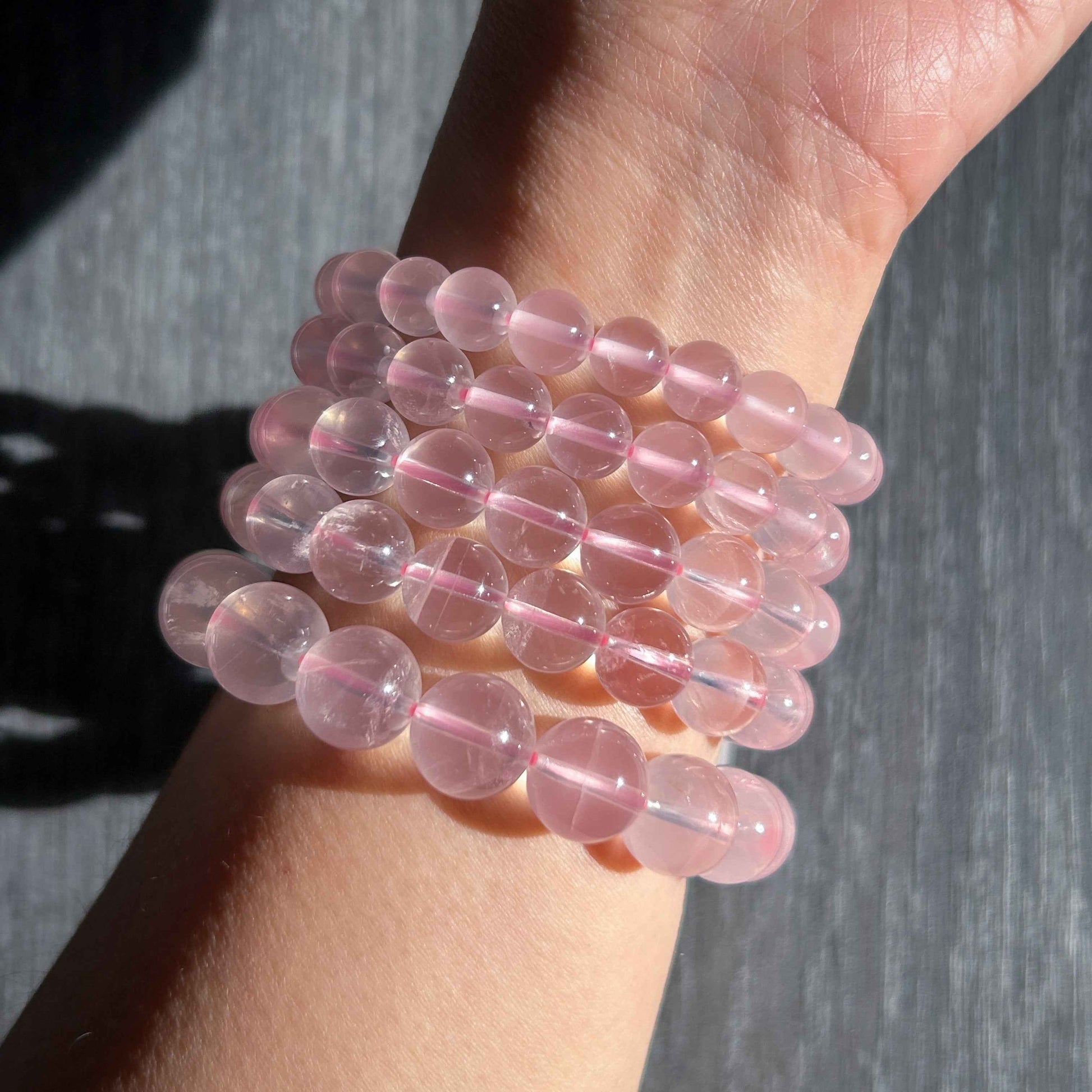 High Quality Rare Starlight Rose Quartz Bracelet in 8 to 12MM