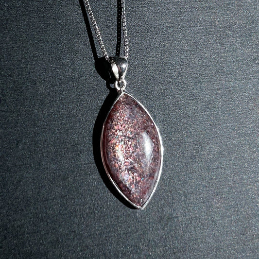 Rare Sparkling Bloodshot Iolite 925 Silver Pendant (chain excluded)