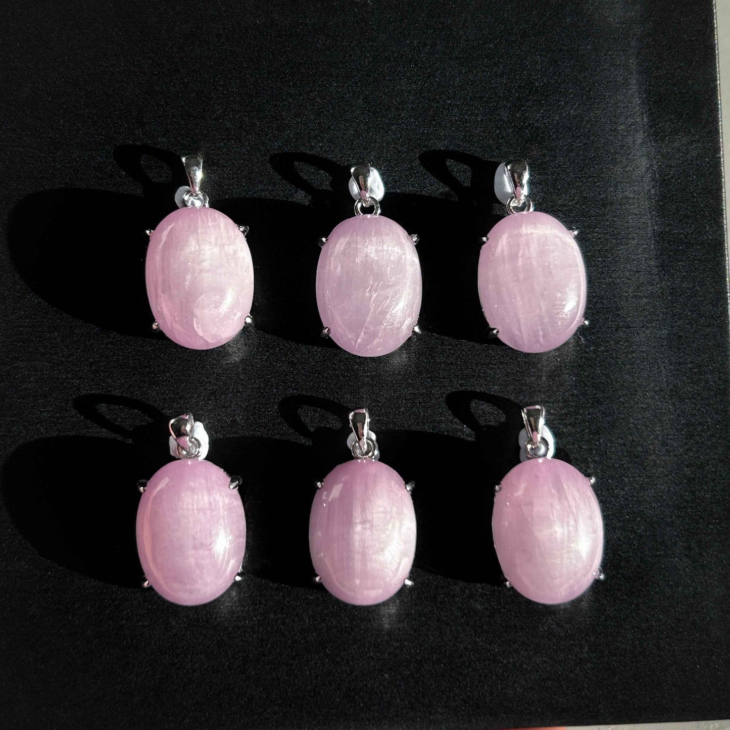 Rare Natural Kunzite Cat Eye's Flash 925 Sterling Silver Pendant (chain excluded)