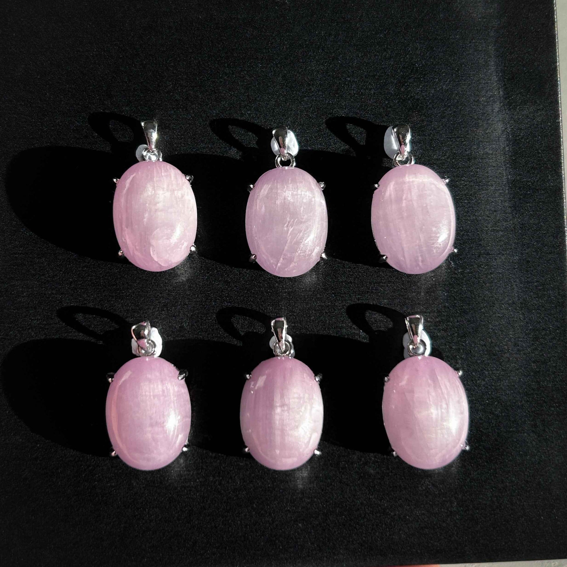 Rare Natural Kunzite Cat Eye's Flash 925 Sterling Silver Pendant (chain excluded)