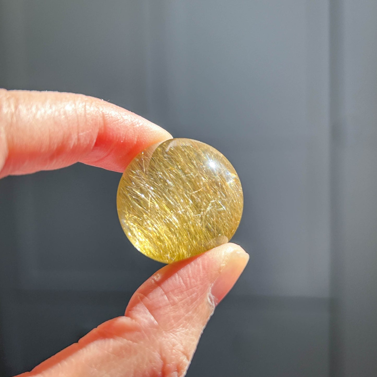 Rare Top Quality Golden Rutilated Quartz Crystal Sphere 25mm