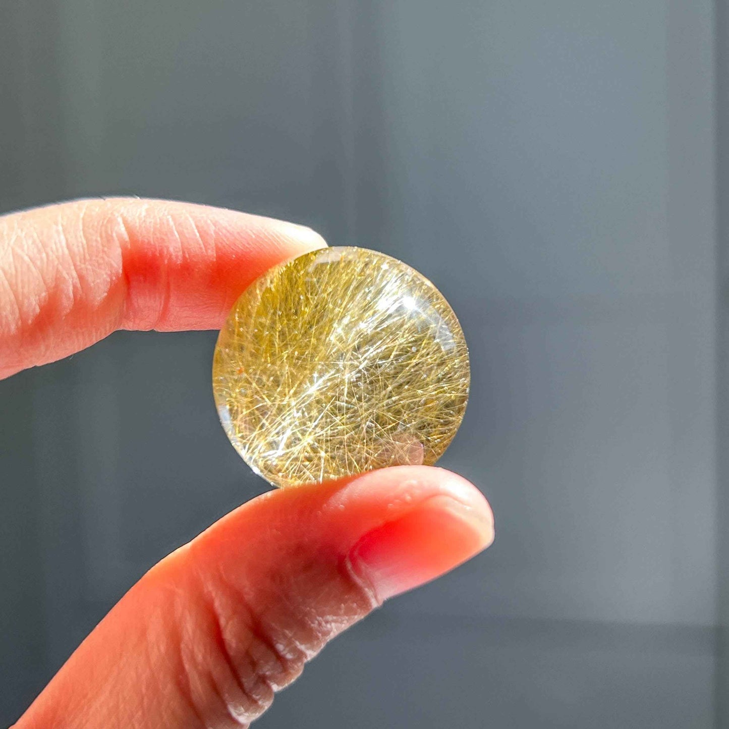Rare Top Quality Golden Rutilated Quartz Crystal Sphere 25mm