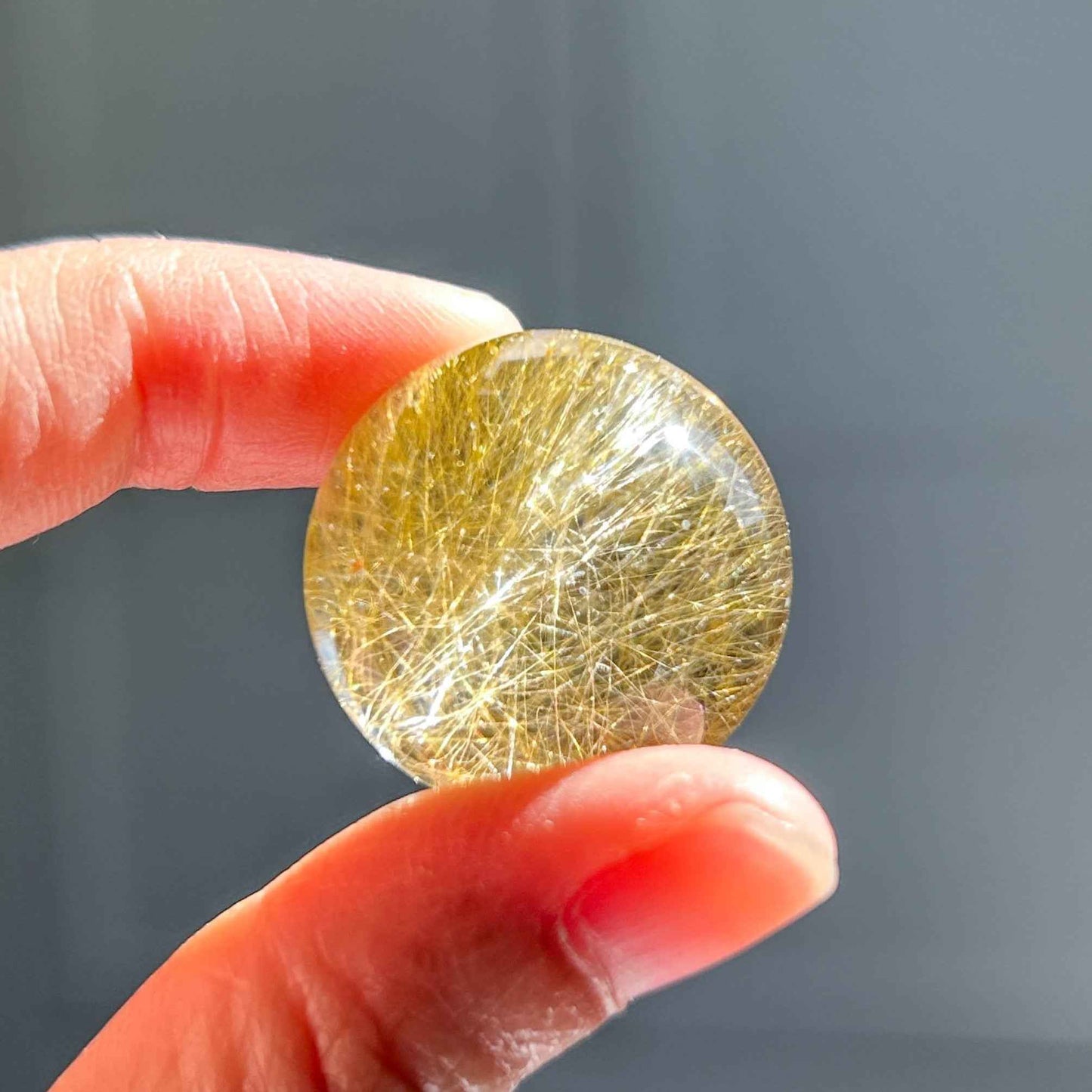 Rare Top Quality Golden Rutilated Quartz Crystal Sphere 25mm