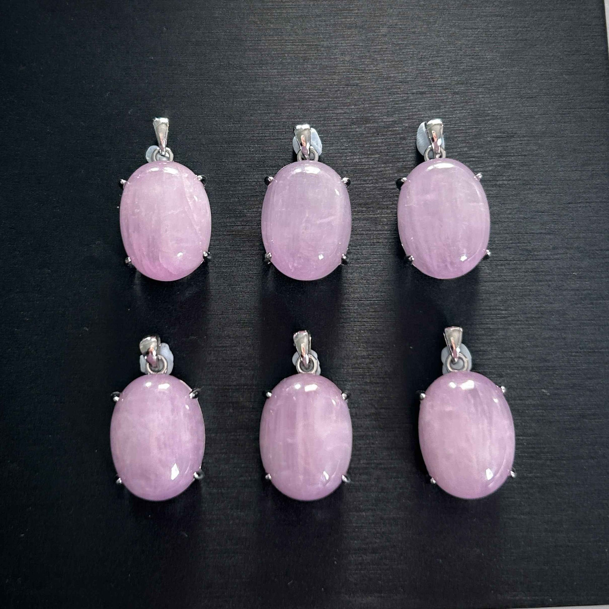 Rare Natural Kunzite Cat Eye's Flash 925 Sterling Silver Pendant (chain excluded)