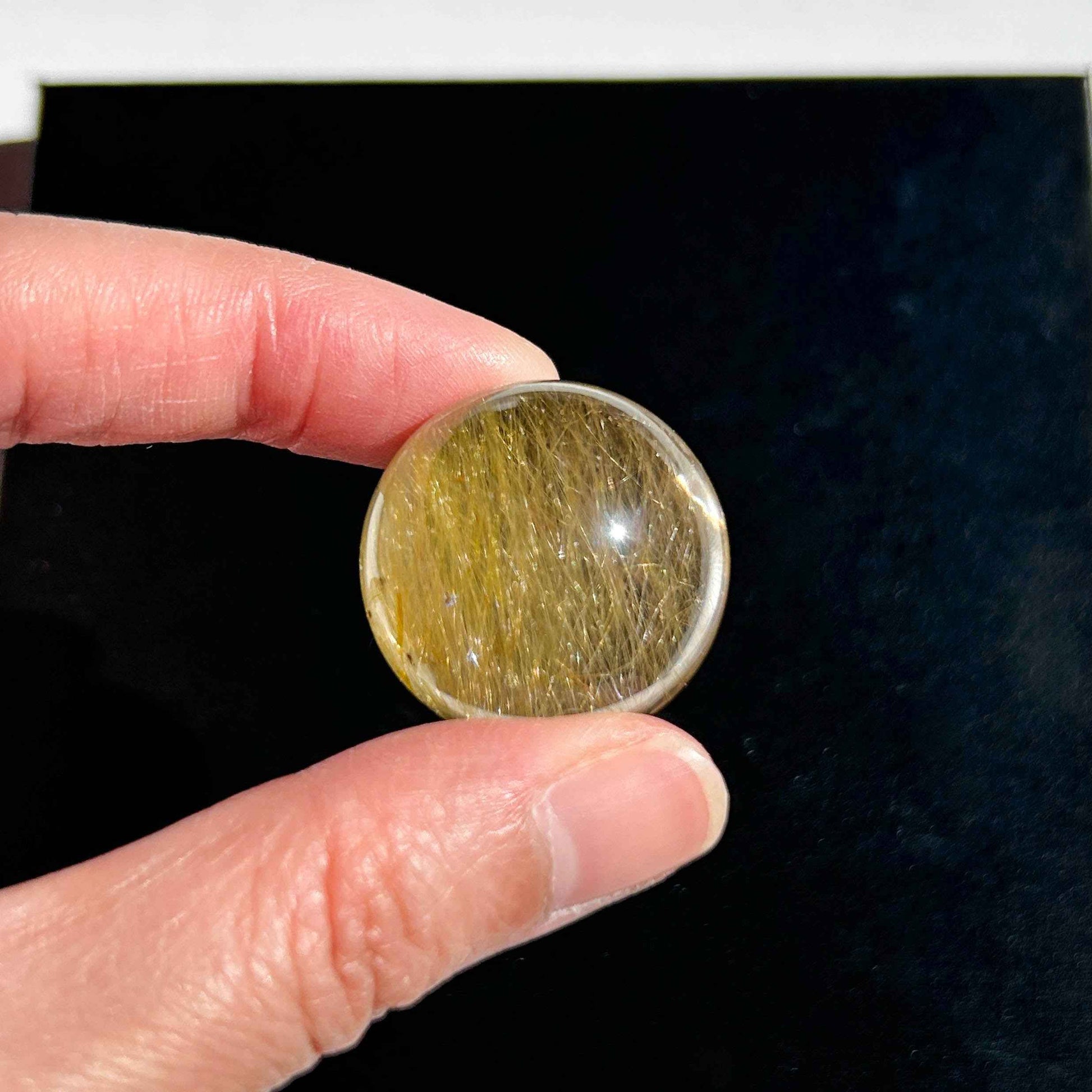 Rare Top Quality Golden Rutilated Quartz Crystal Sphere 25mm