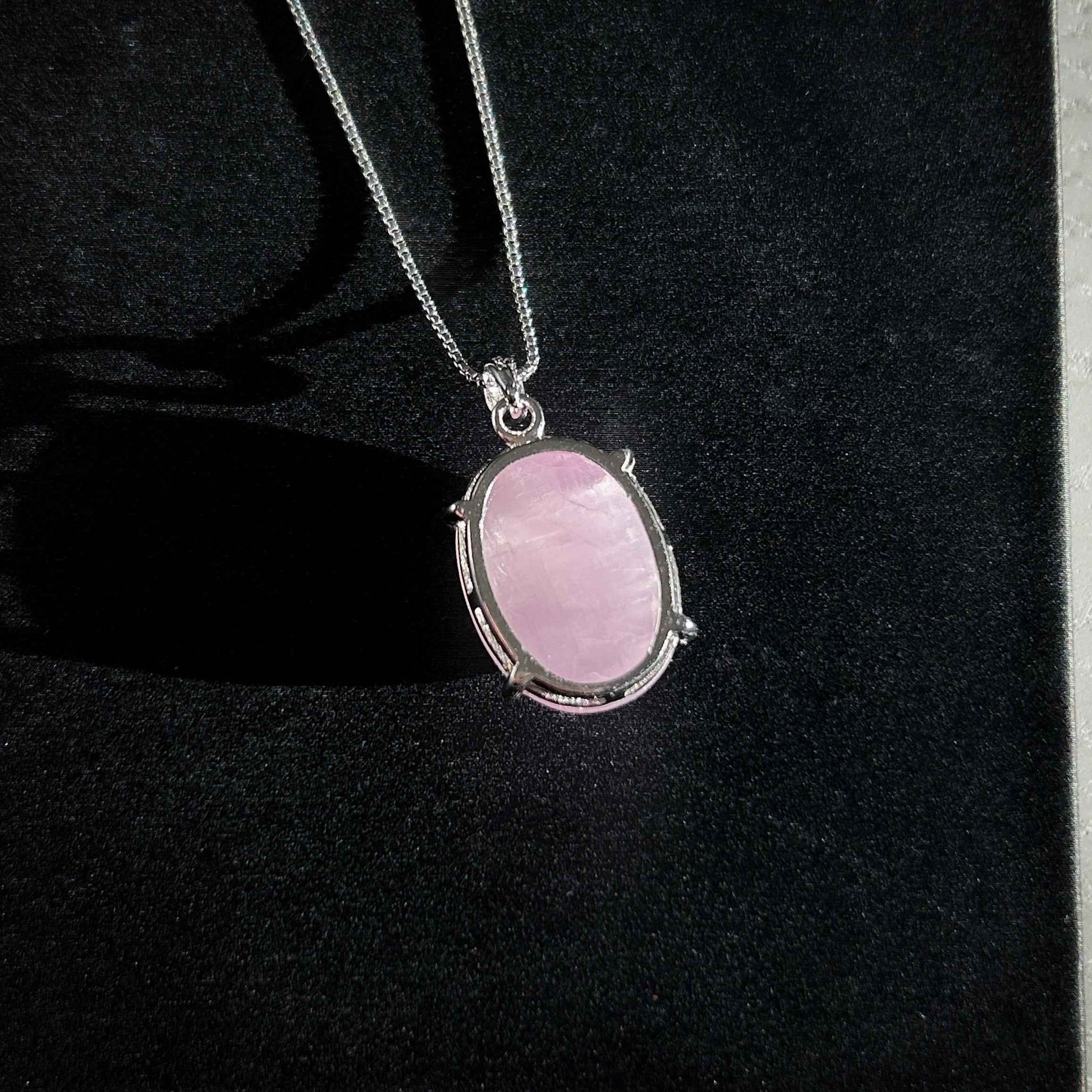 Rare Natural Kunzite Cat Eye's Flash 925 Sterling Silver Pendant (chain excluded)