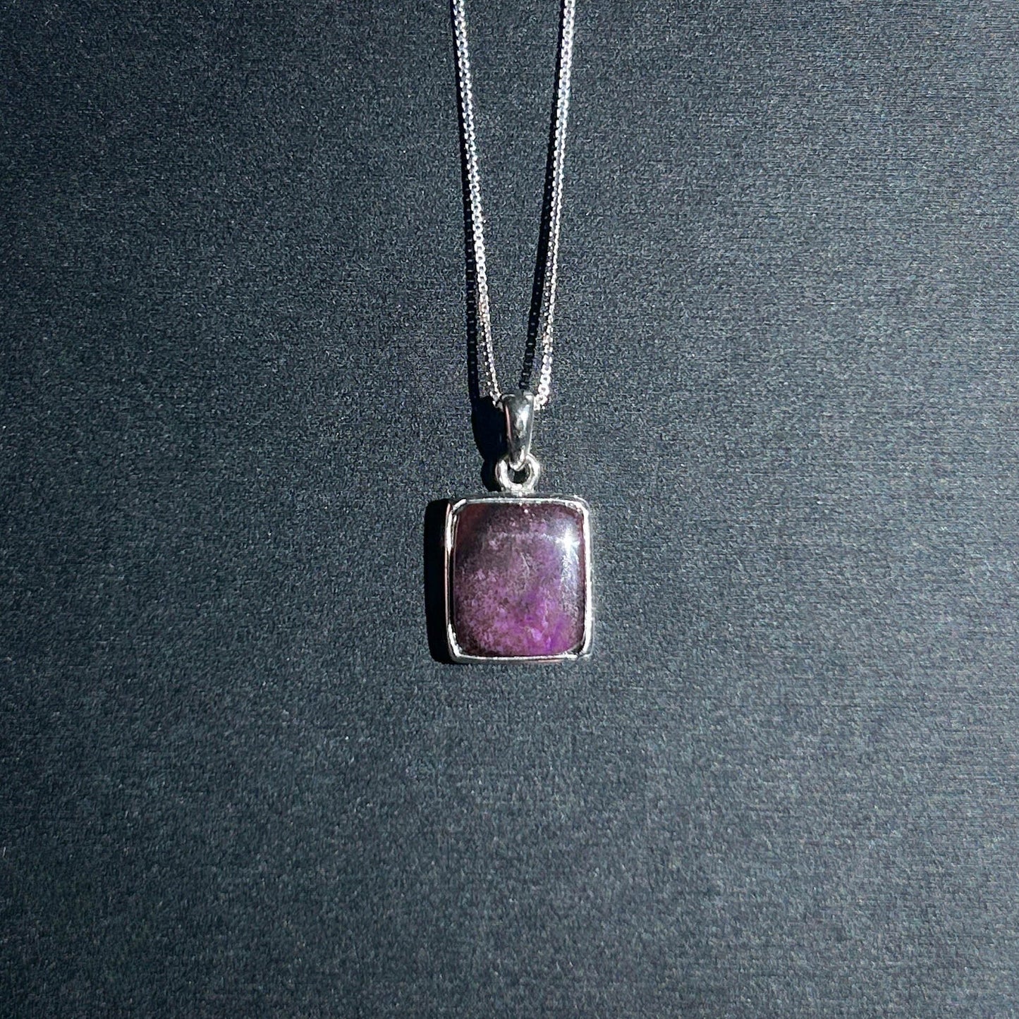 Rare Natural Sugilite 925 Silver Small Pendant
