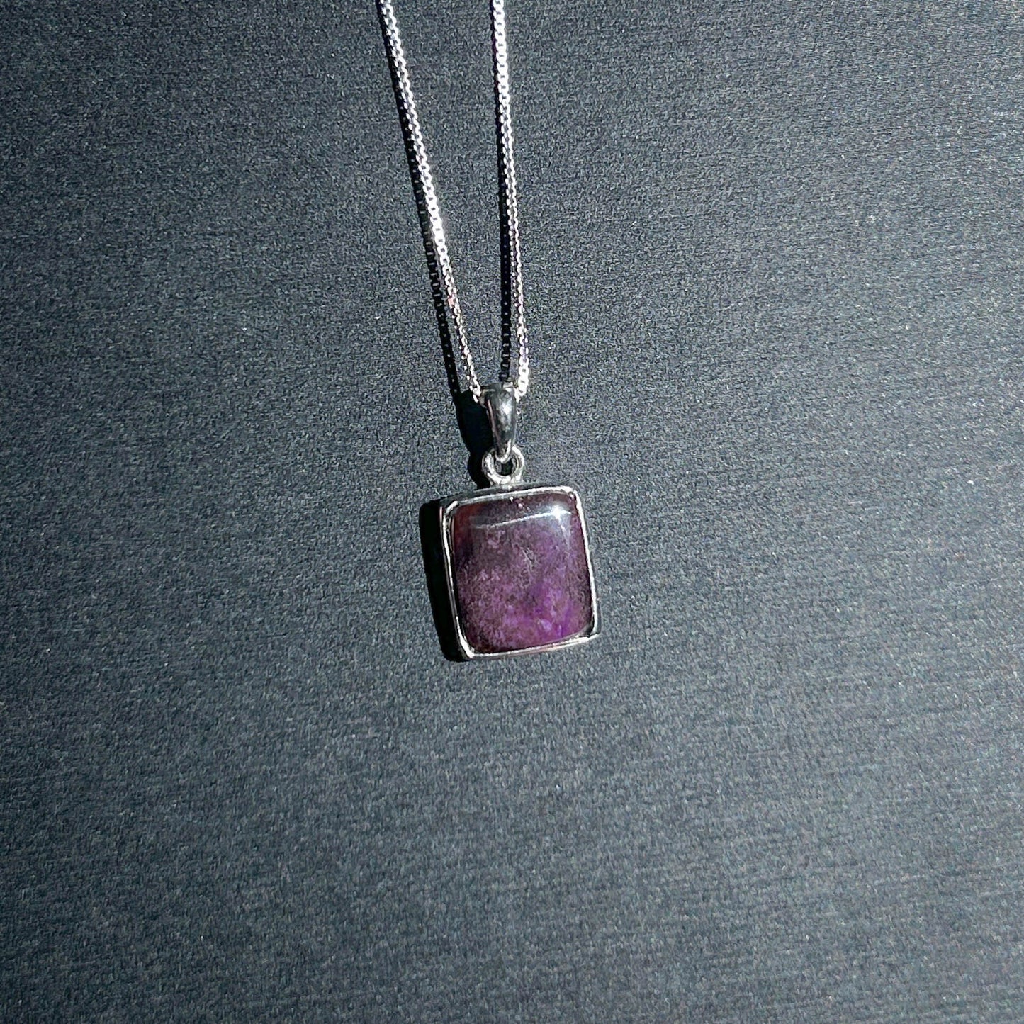 Rare Natural Sugilite 925 Silver Small Pendant