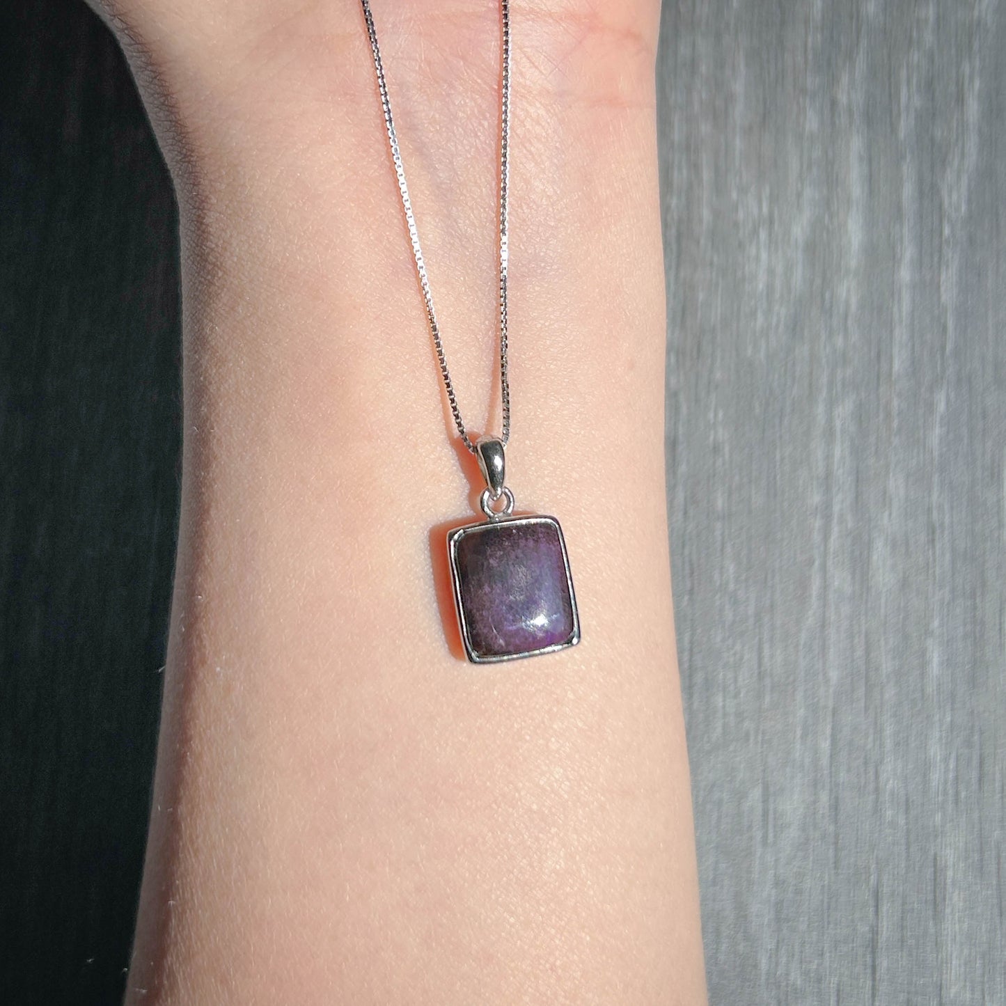 Rare Natural Sugilite 925 Silver Small Pendant